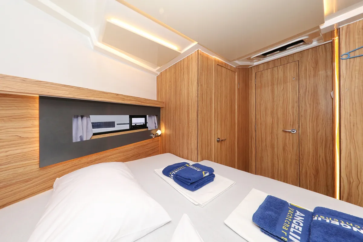 Cabin on Running Gag I, a Cobra Yachts Futura 40 Grand Horizon yacht at Grad Biograd na Moru, Croatia
