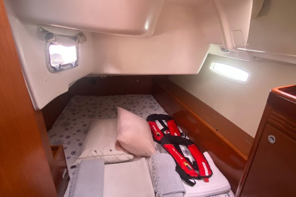 Cabin on Rhapsody, a Beneteau Oceanis 43 sailboat at Marmaris, Turkey