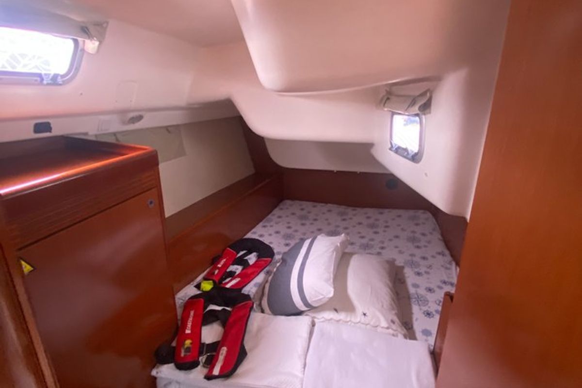 Cabin on Rhapsody, a Beneteau Oceanis 43 sailboat at Marmaris, Turkey