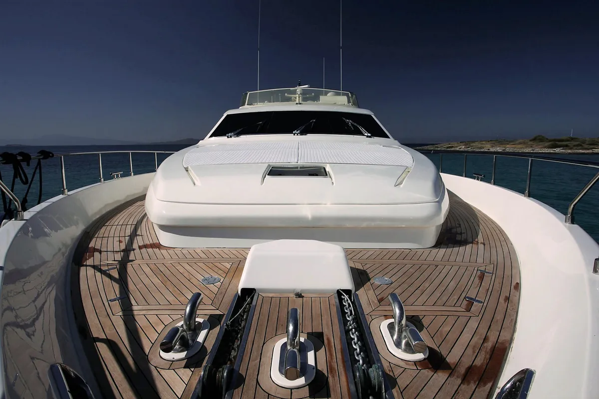 Galley of Kentavros II, a Ferretti 80 yacht at Gouvia, Greece