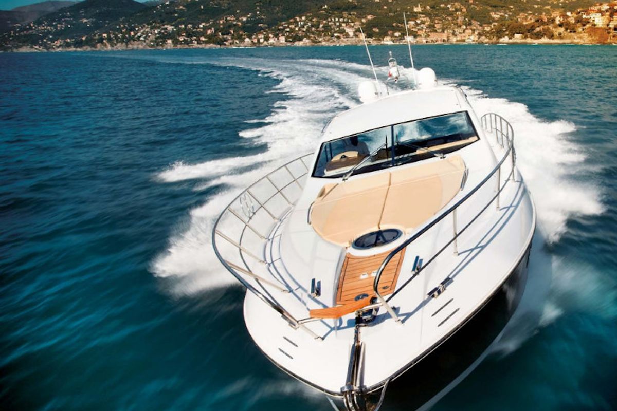 Exterior view of Piccerè, a Sessa Marine Sessa C48 motorboat at Salerno, Italy