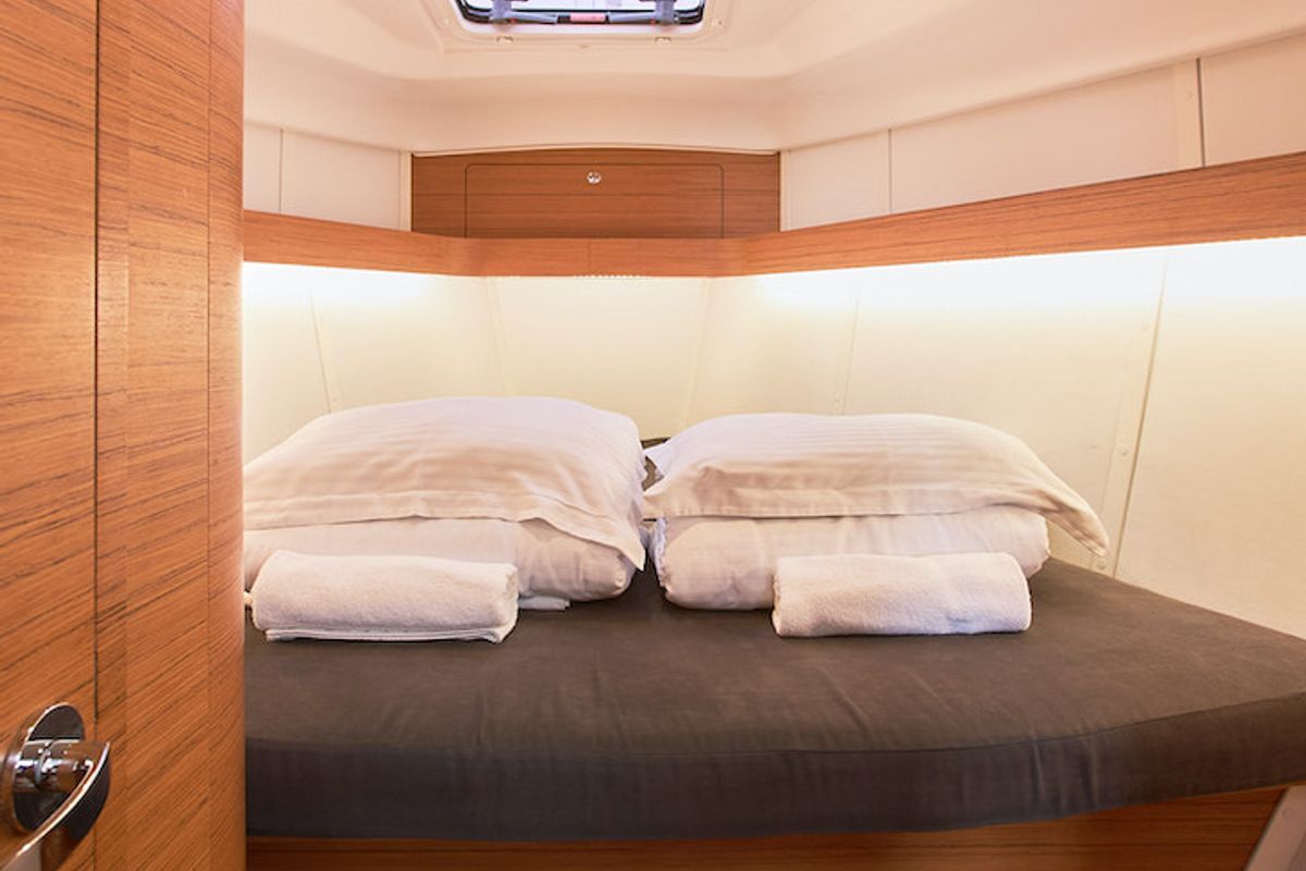 Cabin on Iron man, a Elan Impression 40 sailboat at Grad Kaštela, Croatia