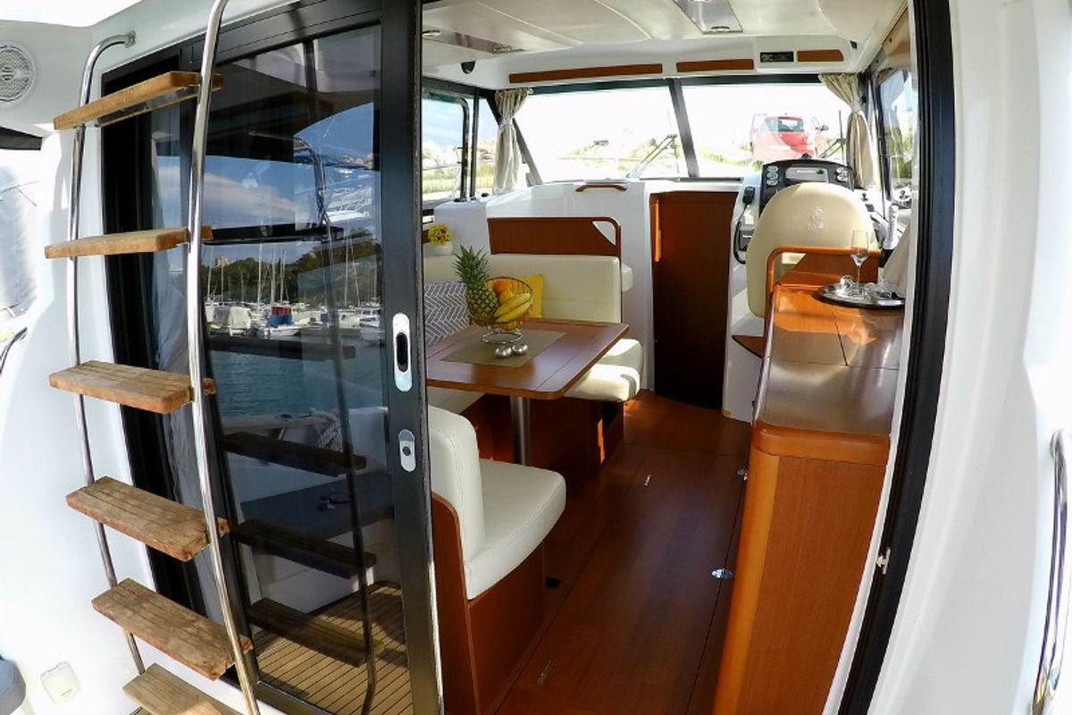 Salon of Lumar SeaMotion, a Beneteau Antares 30 Fly motorboat at Split, Croatia