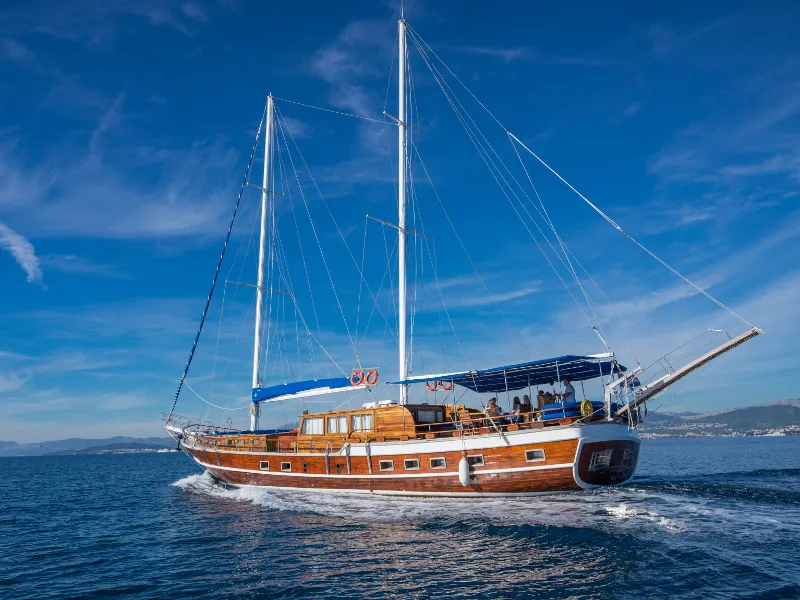 Exterior view of Atalanta, a Gulet Gulet gulet at Stobreč, Croatia
