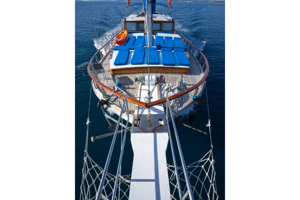 Deck of Atalanta, a Gulet Gulet gulet at Stobreč, Croatia