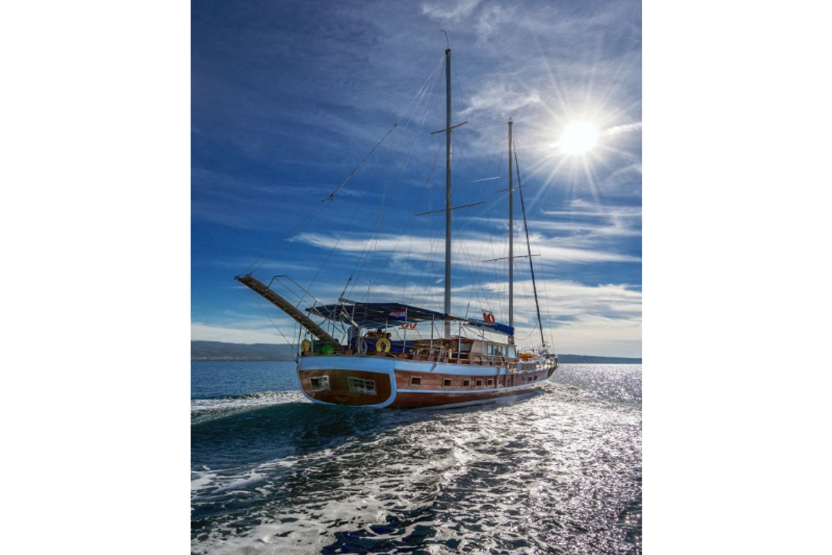 Exterior view of Atalanta, a Gulet Gulet gulet at Stobreč, Croatia