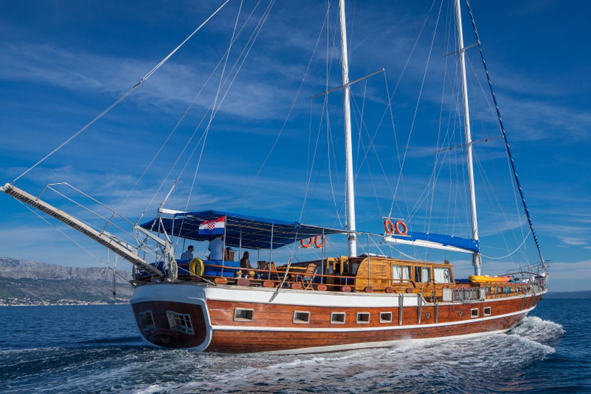 Exterior view of Atalanta, a Gulet Gulet gulet at Stobreč, Croatia
