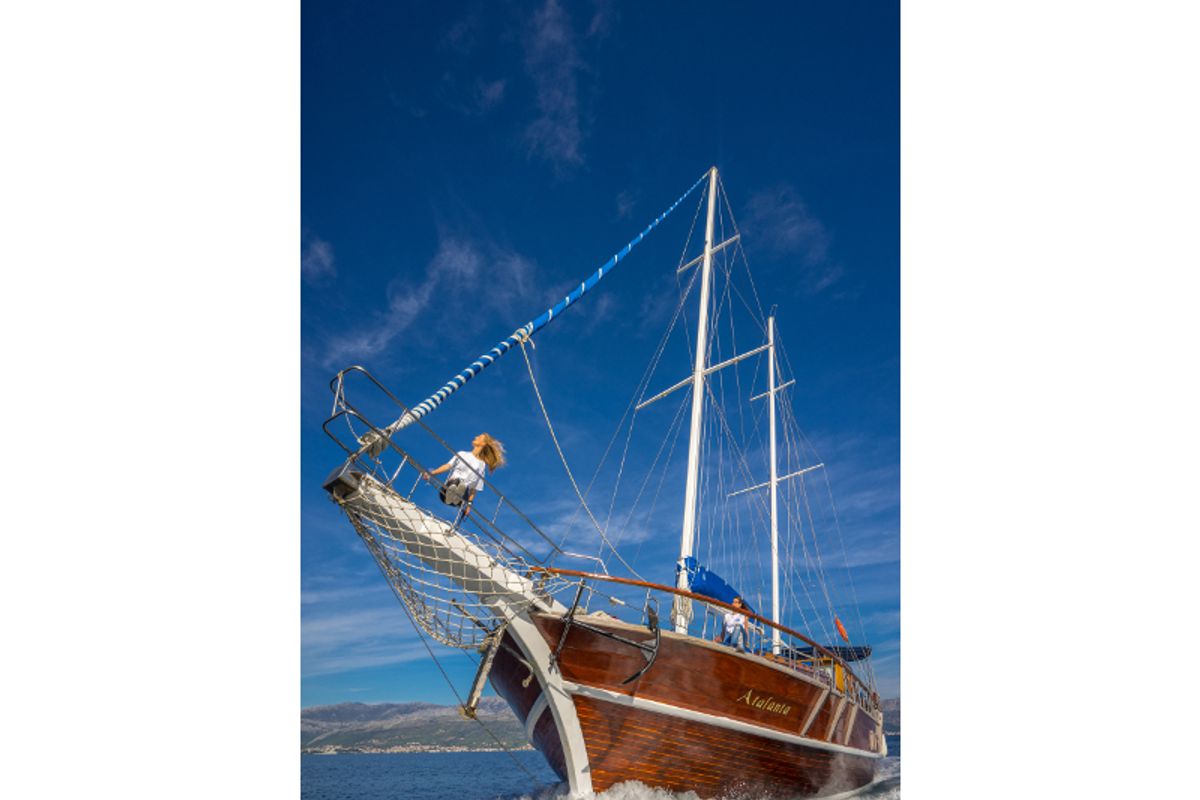 Exterior view of Atalanta, a Gulet Gulet gulet at Stobreč, Croatia