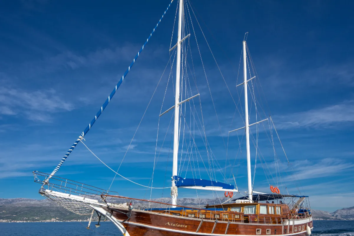 Exterior view of Atalanta, a Gulet Gulet gulet at Stobreč, Croatia