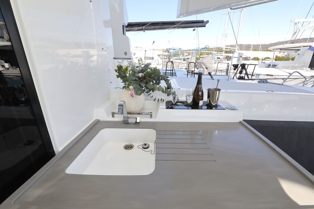 Deck of SERENDIPITY, a Lagoon 51 catamaran at Općina Sukošan, Croatia
