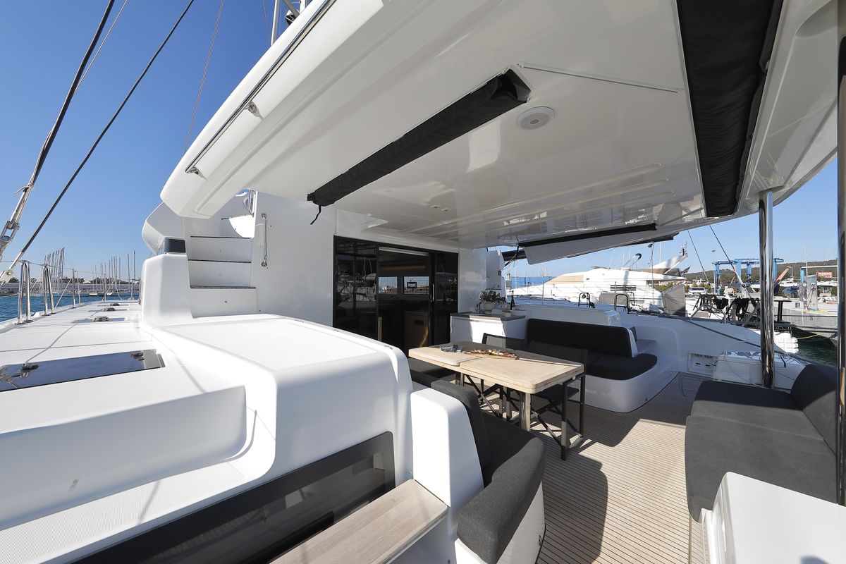 Deck of SERENDIPITY, a Lagoon 51 catamaran at Općina Sukošan, Croatia