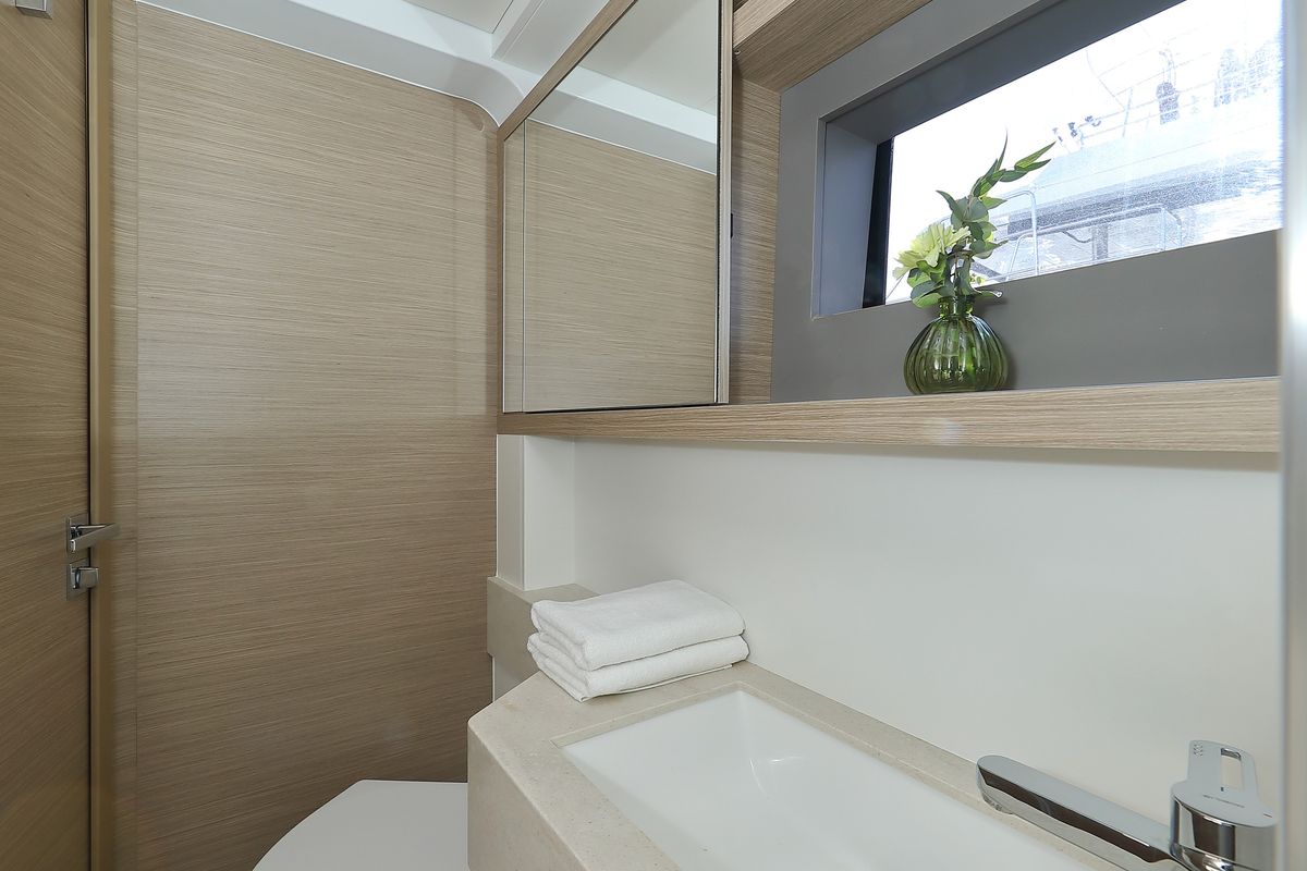 Head on SERENDIPITY, a Lagoon 51 catamaran at Općina Sukošan, Croatia
