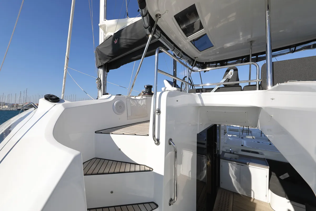 Deck of SERENDIPITY, a Lagoon 51 catamaran at Općina Sukošan, Croatia