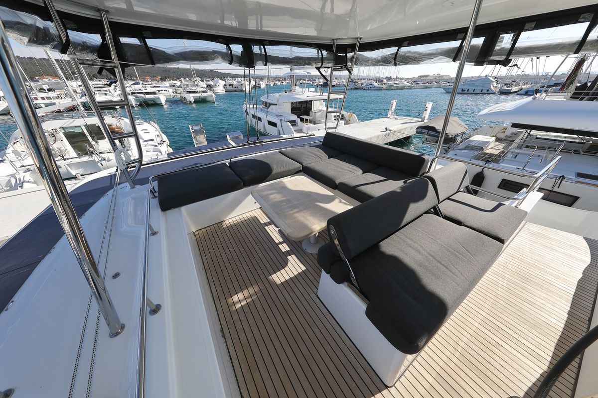Deck of SERENDIPITY, a Lagoon 51 catamaran at Općina Sukošan, Croatia