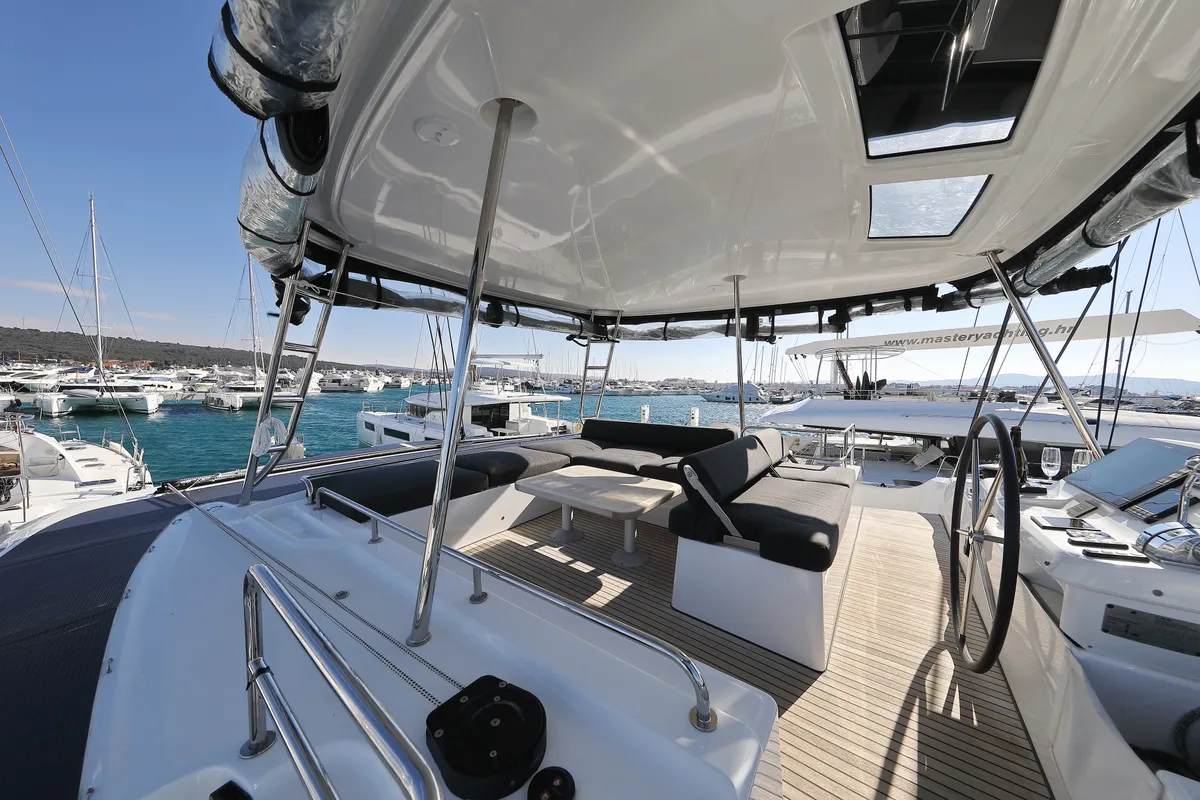 Cockpit of SERENDIPITY, a Lagoon 51 catamaran at Općina Sukošan, Croatia