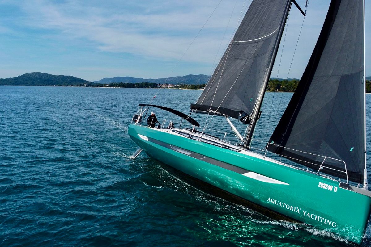 Exterior view of Loki, a Elan E6 sailboat at Pirovac, Croatia