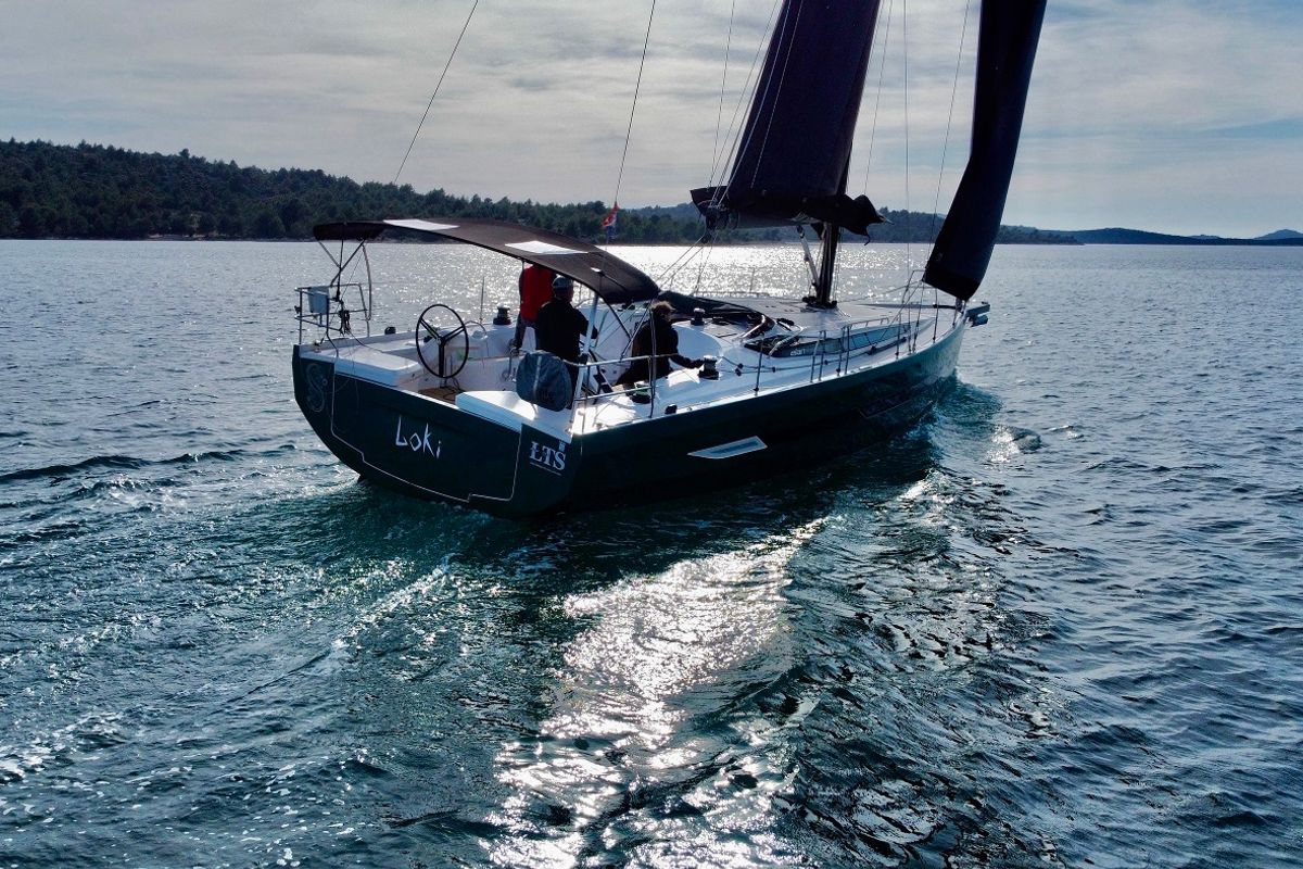 Exterior view of Loki, a Elan E6 sailboat at Pirovac, Croatia