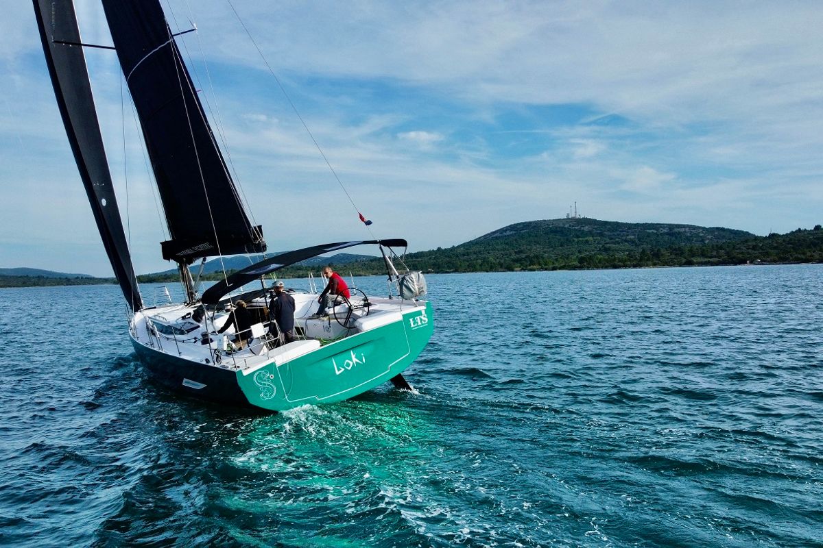 Exterior view of Loki, a Elan E6 sailboat at Pirovac, Croatia