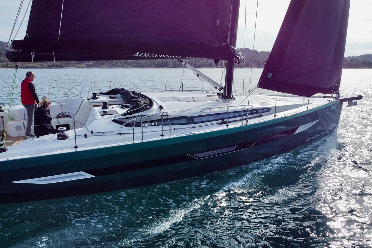 Exterior view of Loki, a Elan E6 sailboat at Pirovac, Croatia