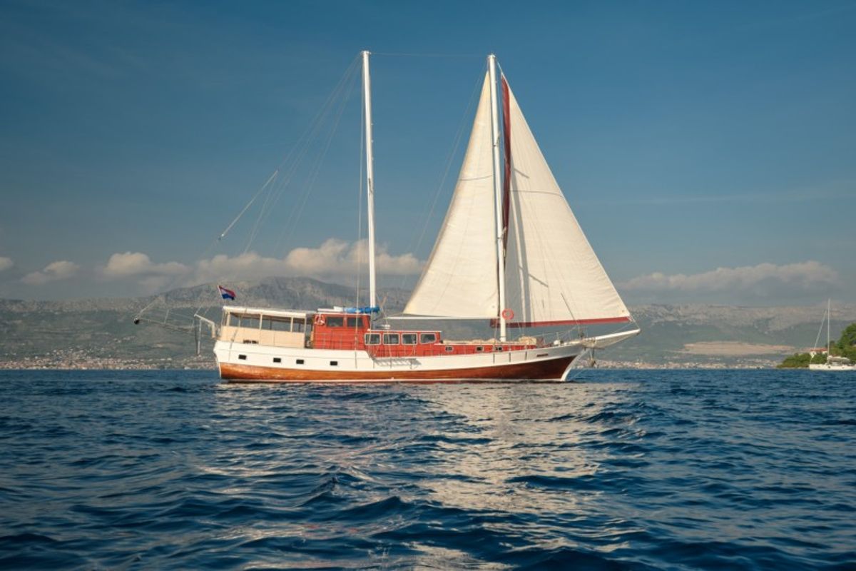 Exterior view of SOLE, a Gulet Gulet gulet at Grad Kaštela, Croatia