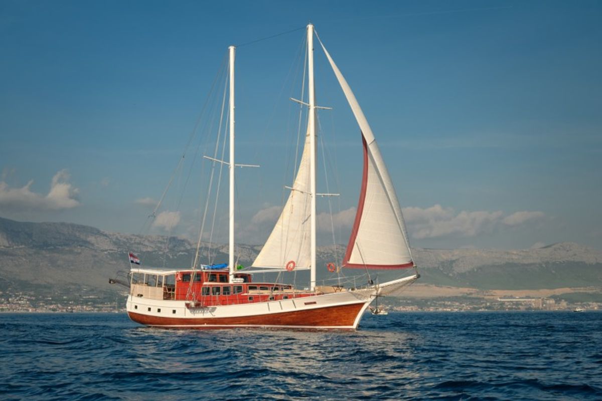 Exterior view of SOLE, a Gulet Gulet gulet at Grad Kaštela, Croatia