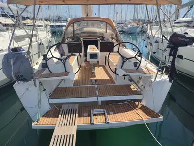 Cockpit of Spinaker, a Dufour 350 GL sailboat at Izola / Isola, Slovenia