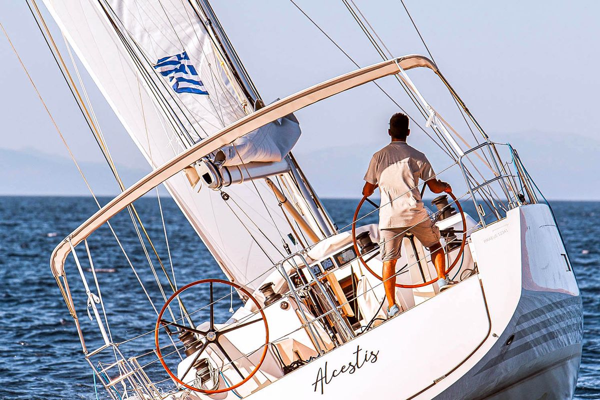 Cockpit of Athena, a X-Yachts X4⁶ sailboat at Lavreotiki Municipal Unit, Greece