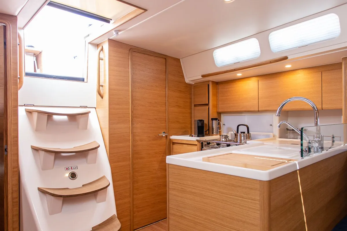 Galley of Athena, a X-Yachts X4⁶ sailboat at Lavreotiki Municipal Unit, Greece