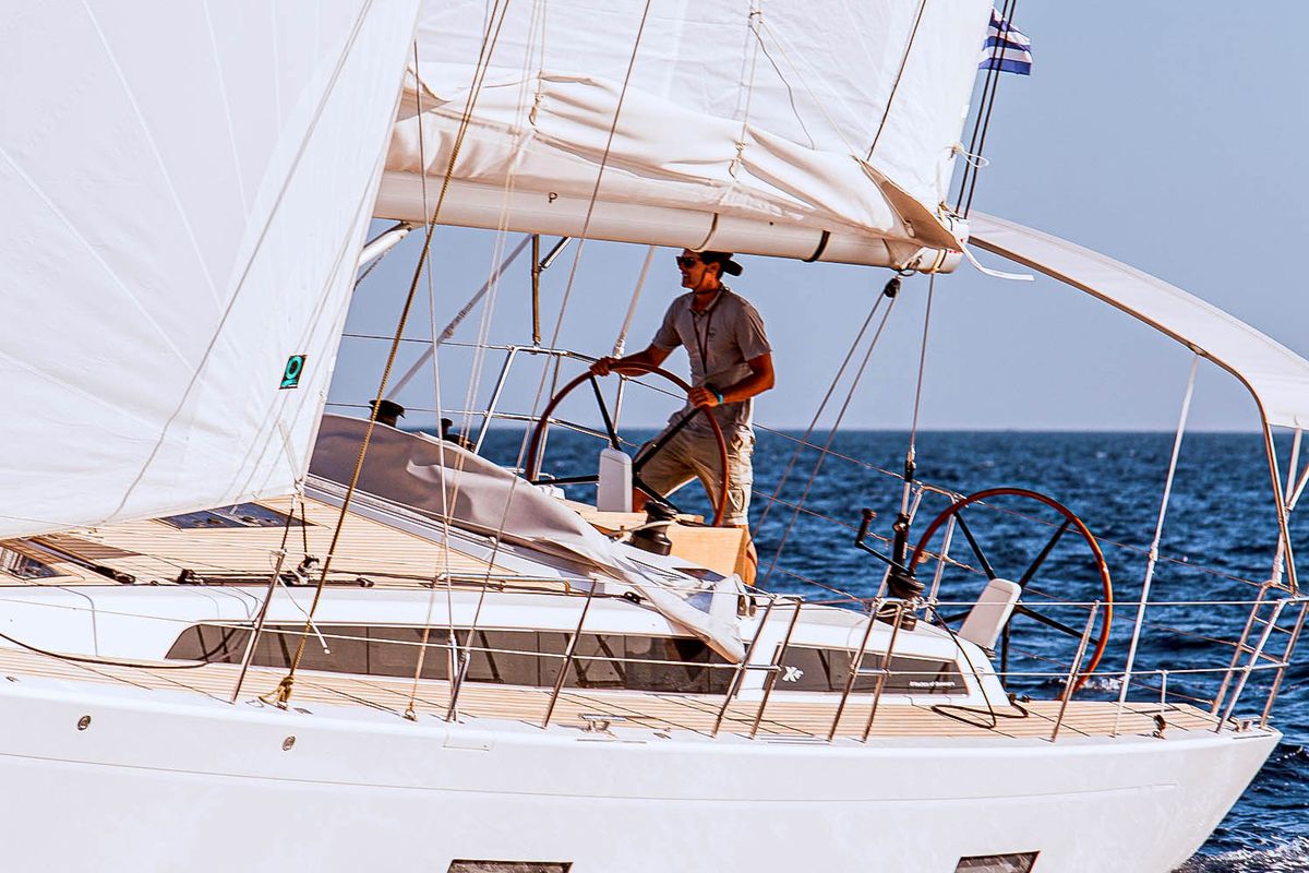 Cockpit of Athena, a X-Yachts X4⁶ sailboat at Lavreotiki Municipal Unit, Greece