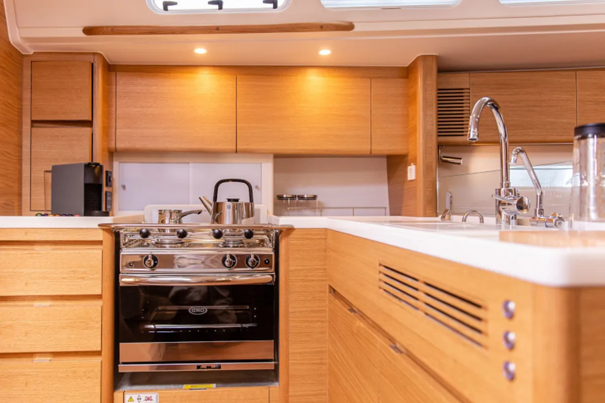 Galley of Athena, a X-Yachts X4⁶ sailboat at Lavreotiki Municipal Unit, Greece