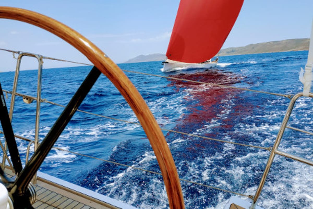 Cockpit of Athena, a X-Yachts X4⁶ sailboat at Lavreotiki Municipal Unit, Greece