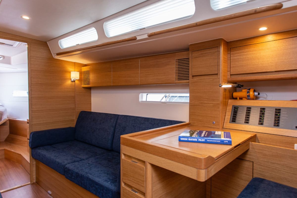 Salon of Athena, a X-Yachts X4⁶ sailboat at Lavreotiki Municipal Unit, Greece