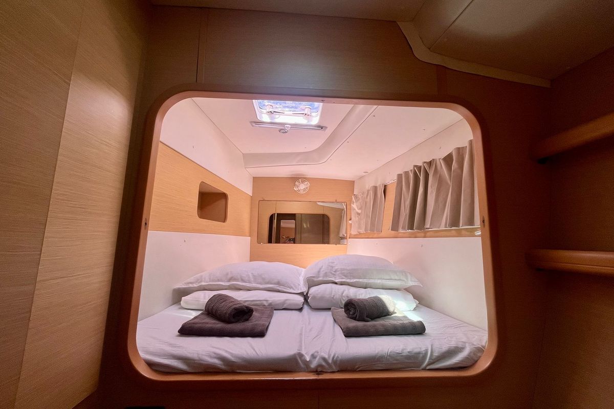 Cabin on Celia, a Lagoon 440 catamaran at Općina Marina, Croatia