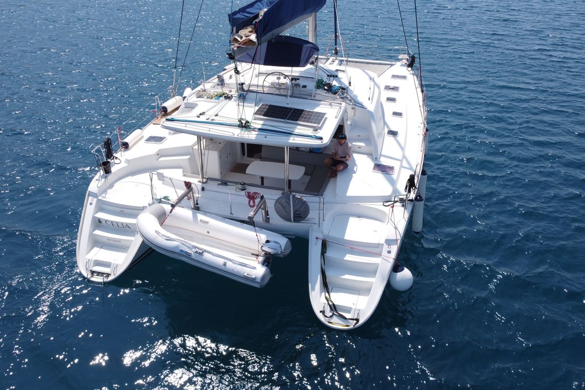 Exterior view of Celia, a Lagoon 440 catamaran at Općina Marina, Croatia