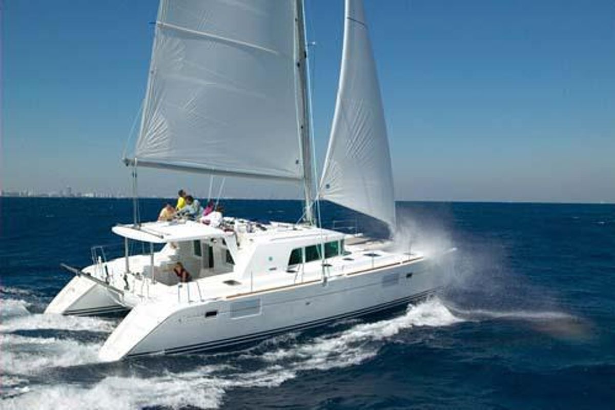 Exterior view of Celia, a Lagoon 440 catamaran at Općina Marina, Croatia