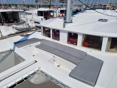 Deck of Celia, a Lagoon 440 catamaran at Općina Marina, Croatia