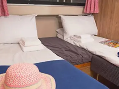 Cabin on Cirrus A - Budget 4, a Cygnet Cirrus A motorboat at Jarnac, France
