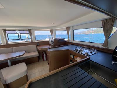 Galley of Loki, a Lagoon 42 catamaran at Piombino, Italy