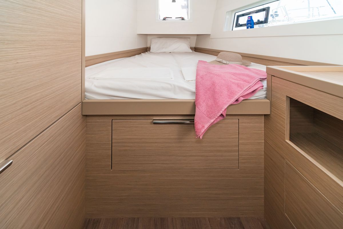 Cabin on Nemo, a Lagoon 40 catamaran at Municipal Unit of Rhodes, Greece