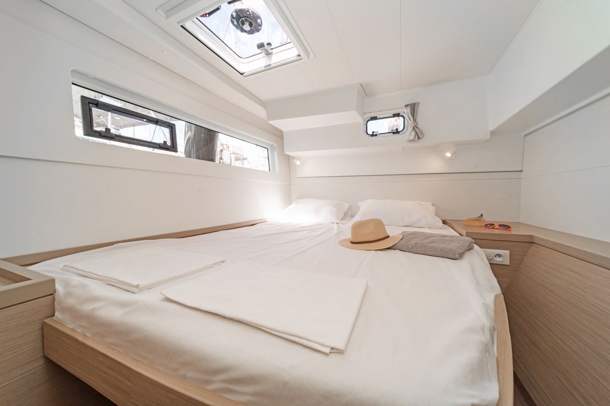 Cabin on Nemo, a Lagoon 40 catamaran at Municipal Unit of Rhodes, Greece
