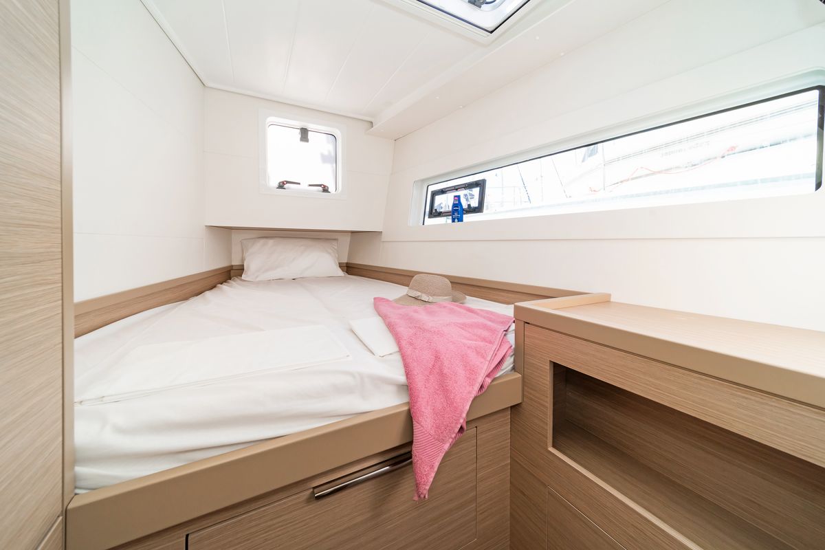 Cabin on Nemo, a Lagoon 40 catamaran at Municipal Unit of Rhodes, Greece