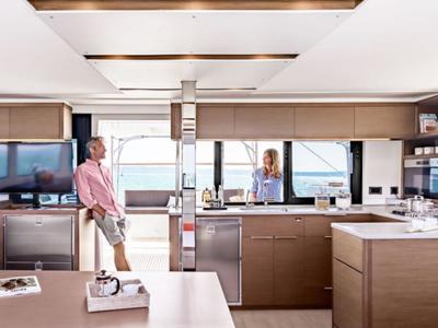 Galley of Sunsail 46 Cat Classic, a Lagoon 46 catamaran at Tonnarella, Italy