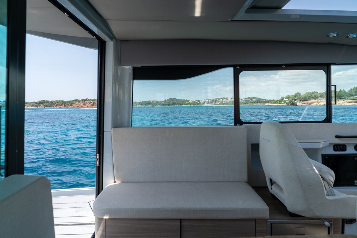 Salon of Evdoxia, a Saxdor Yachts Saxdor 320 GTC motorboat at Athens, Greece