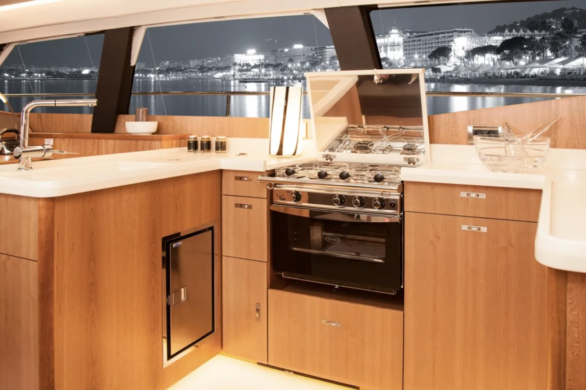 Galley of Freedom, a Moody 54 sailboat at Gouvia, Greece