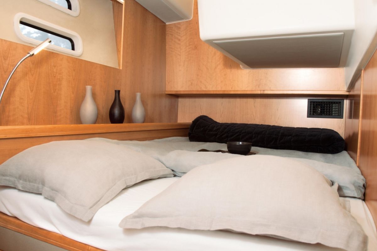 Cabin on Freedom, a Moody 54 sailboat at Gouvia, Greece