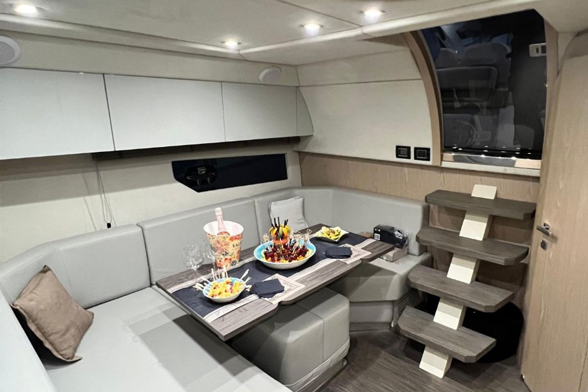 Salon of Piccere, a Sessa Marine Sessa C48 yacht at Salerno, Italy