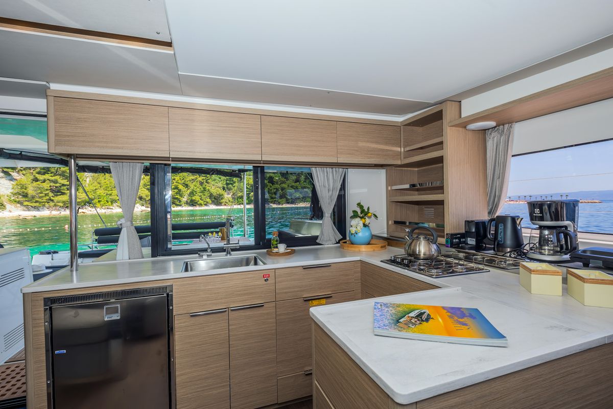 Galley of Big Blue, a Lagoon 46 catamaran at Split, Croatia