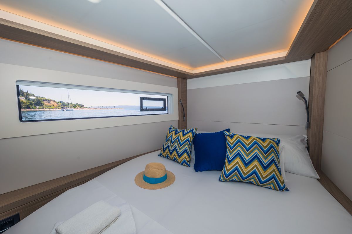 Cabin on Big Blue, a Lagoon 46 catamaran at Split, Croatia