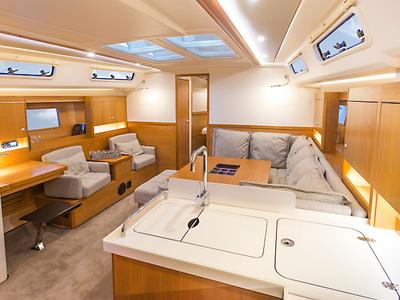 Galley of Marion, a Hanse Yachts Hanse 455 sailboat at Dubrovnik, Croatia