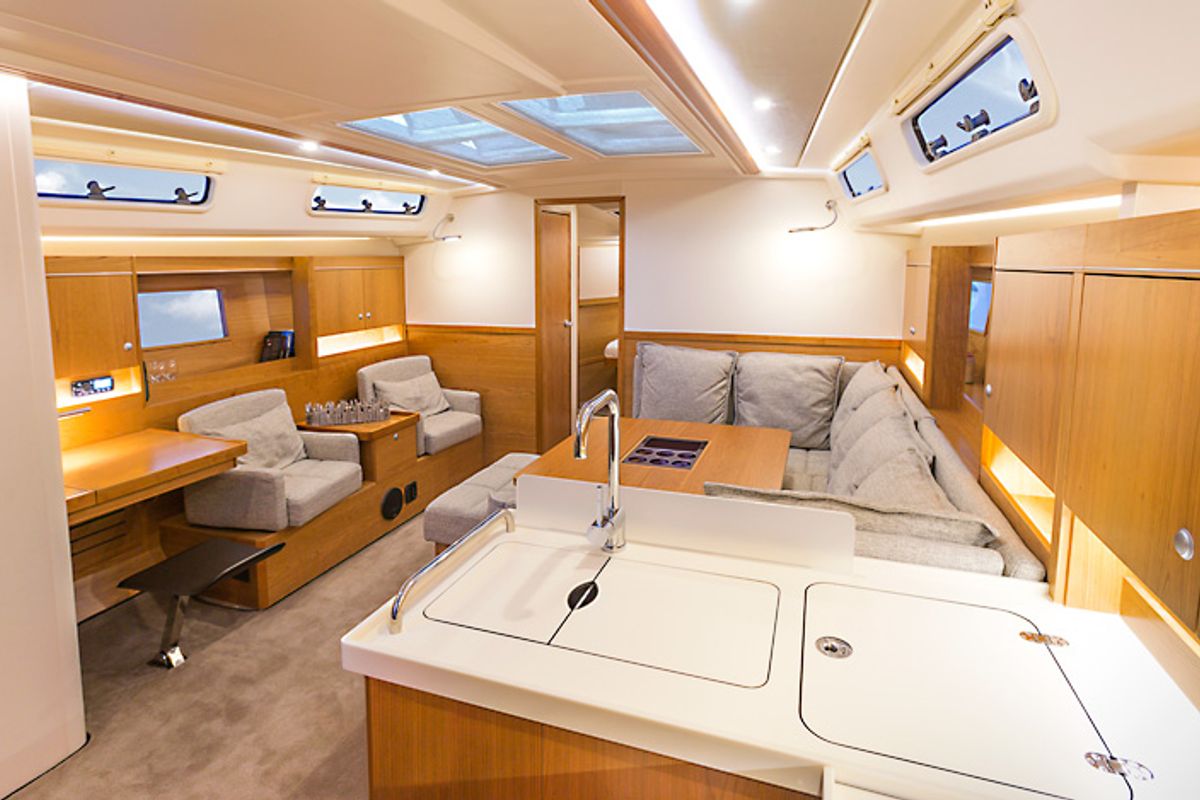 Galley of Marion, a Hanse Yachts Hanse 455 sailboat at Dubrovnik, Croatia